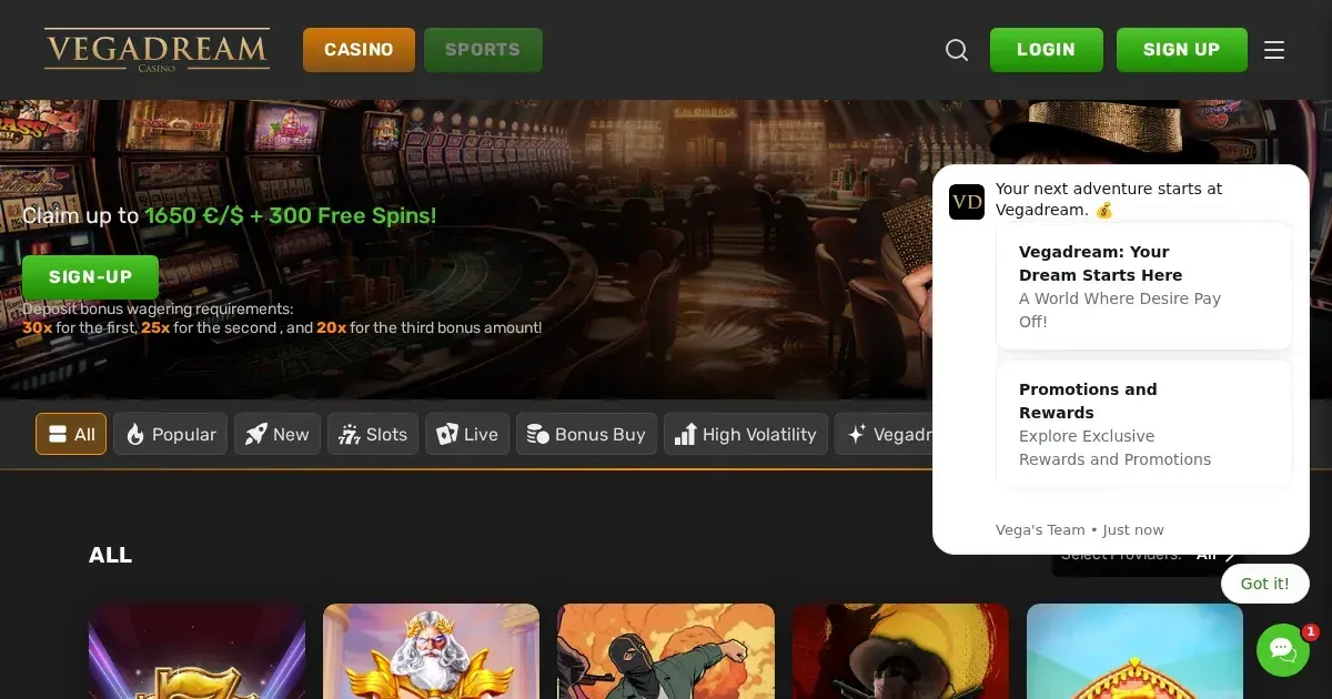 vegadream casino